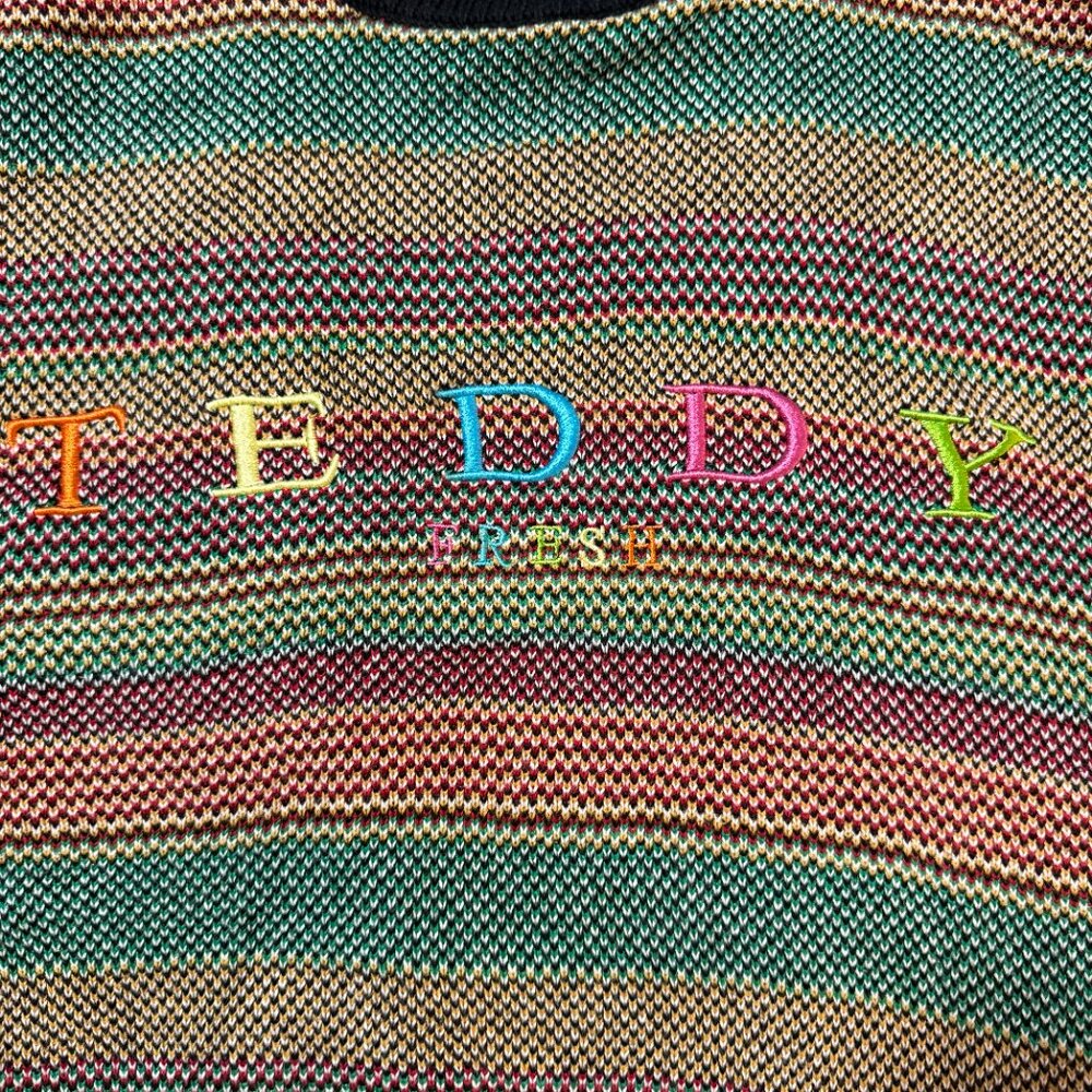Teddy Fresh 100% Cotton Rainbow Sweater Hard To Find size XL - Picture 7 of 10